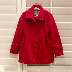 Little girl red pea coat